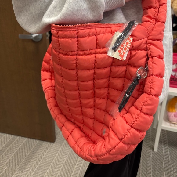 Free People Handbags - NWT Free People Quilted Carryall Bag - Coral